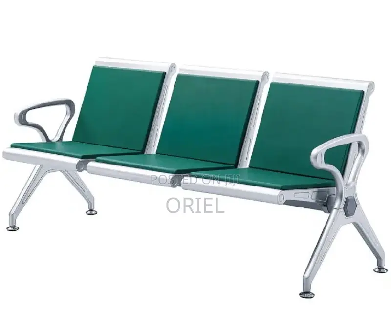 Office Bench : 3-Seater Padded Office Reception Ideal Waiting Bench