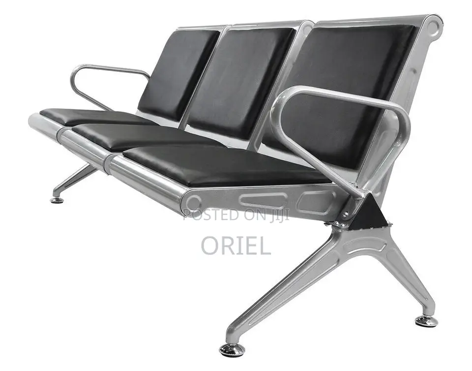 Office Bench : 3-Seater Padded Office Reception Ideal Waiting Bench