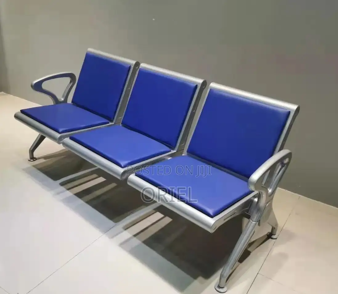 Office Bench : 3-Seater Padded Office Reception Ideal Waiting Bench