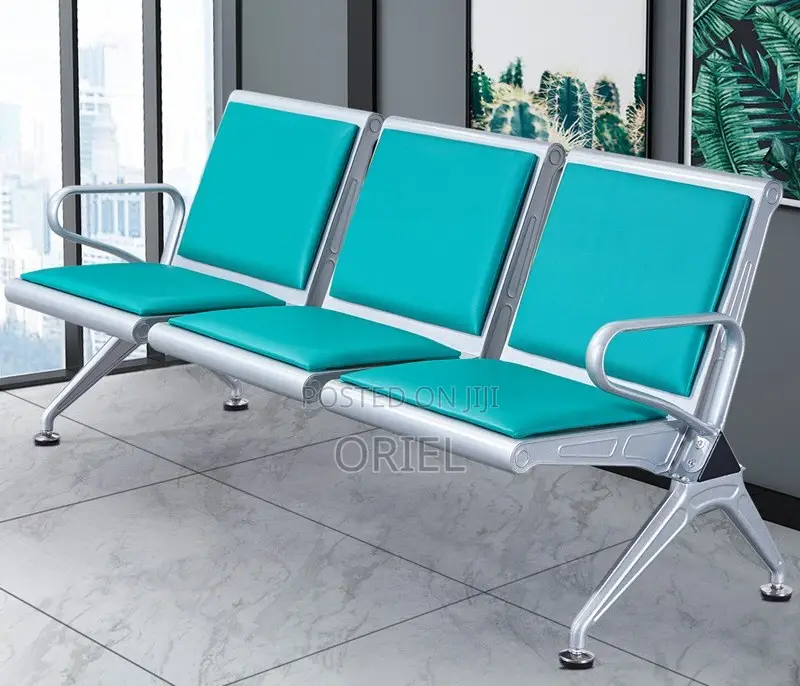 Office Bench : 3-Seater Padded Office Reception Ideal Waiting Bench