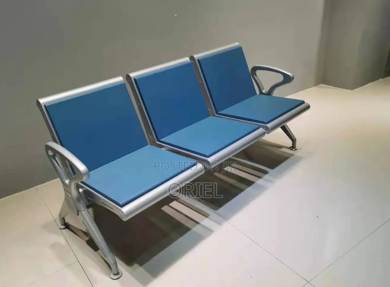 Office Bench : 3-Seater Padded Office Reception Ideal Waiting Bench