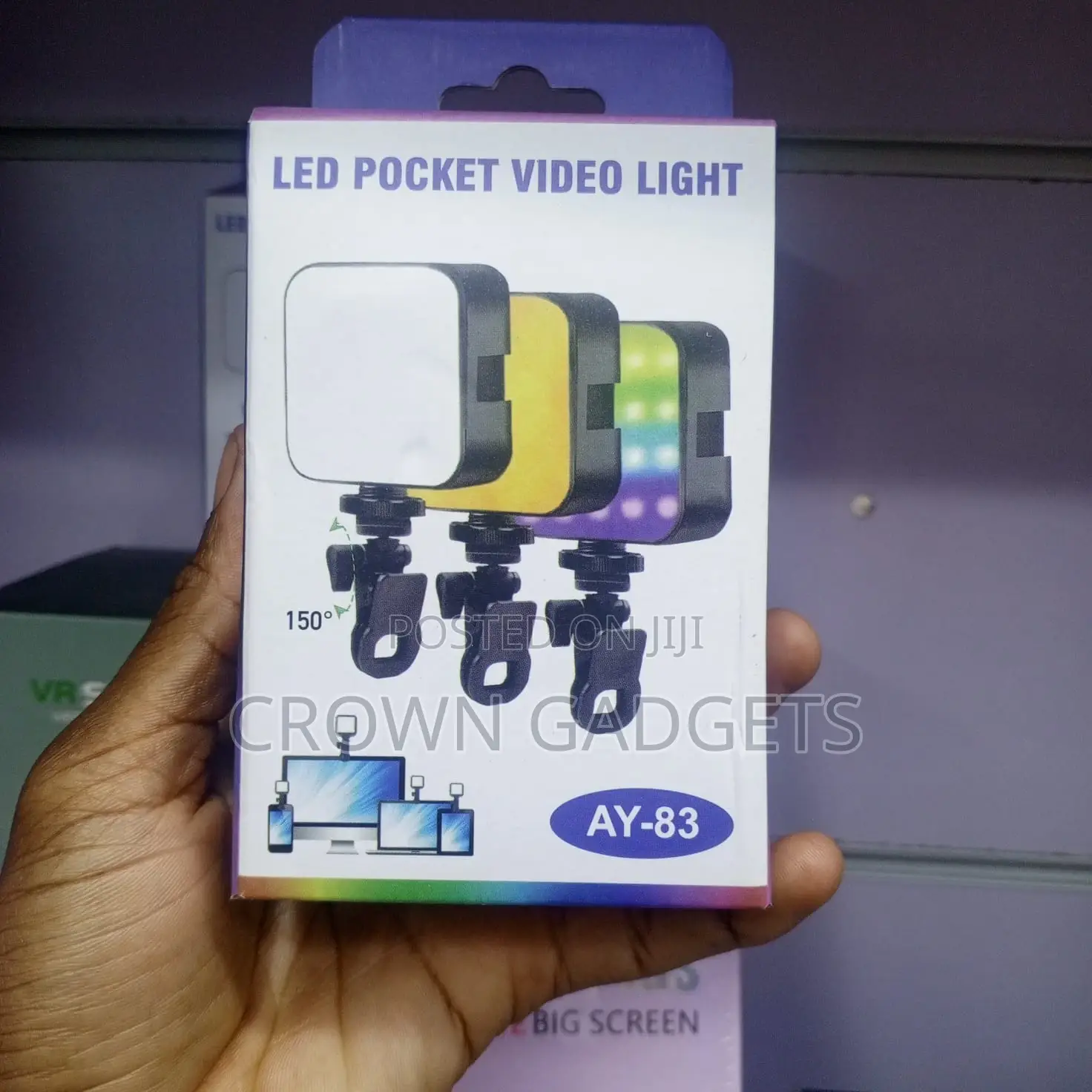 Ay-83 Led Pocket Video Light RGB Clip-on Usb Rechargeable