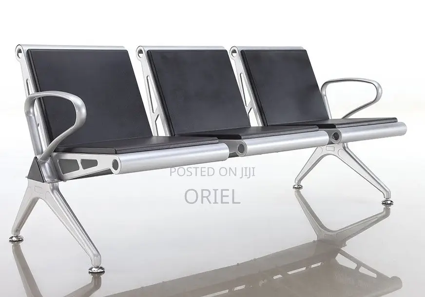 Office Bench : 3-Seater Padded Office Reception Ideal Waiting Bench