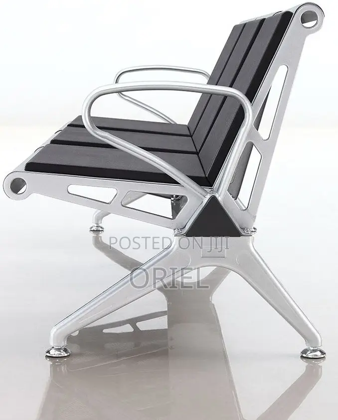 Office Bench : 3-Seater Padded Office Reception Ideal Waiting Bench