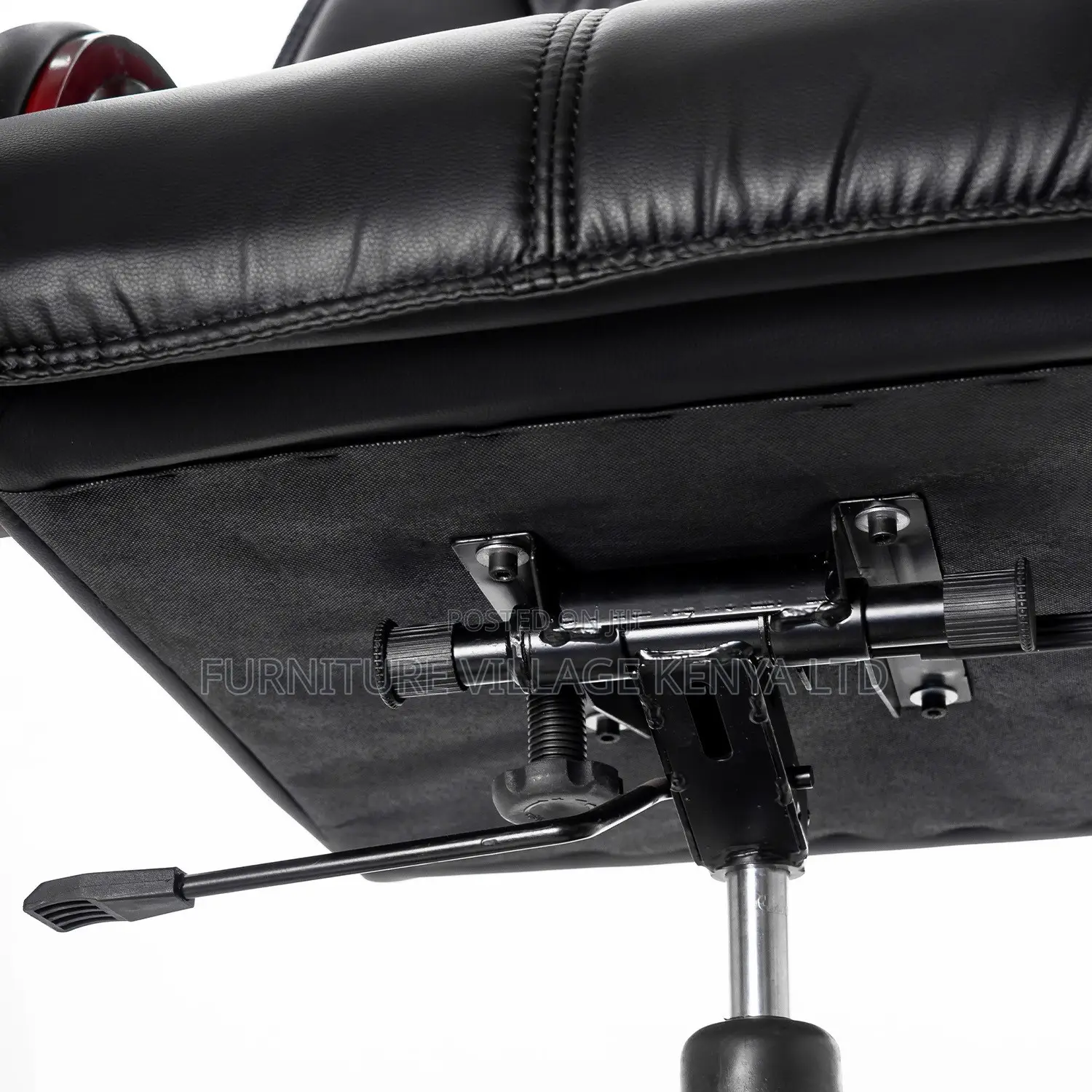 Office Chair ; Adjustable Executive Chair Black Leather