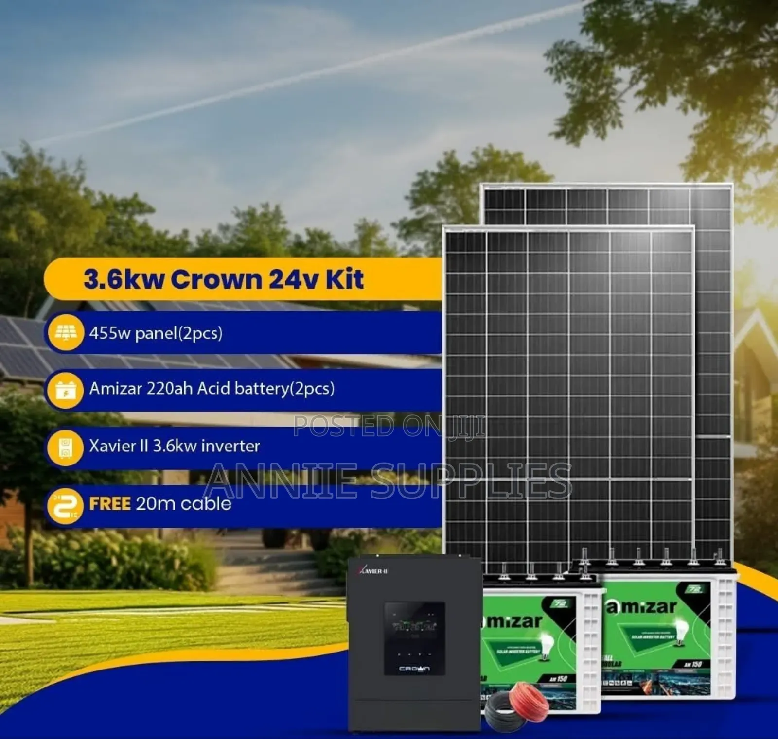 3.6kwh +2pcs 625w Solar Panel+2pcs 200ah Battery