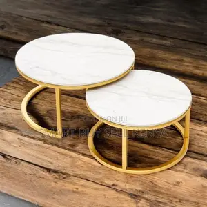 Modern Living Room Furniture Marble Top Nesting Coffee Table Set