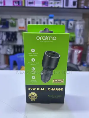 Oraimo Powerdrive 7691 Pro – Dual Port Fast Car Charger