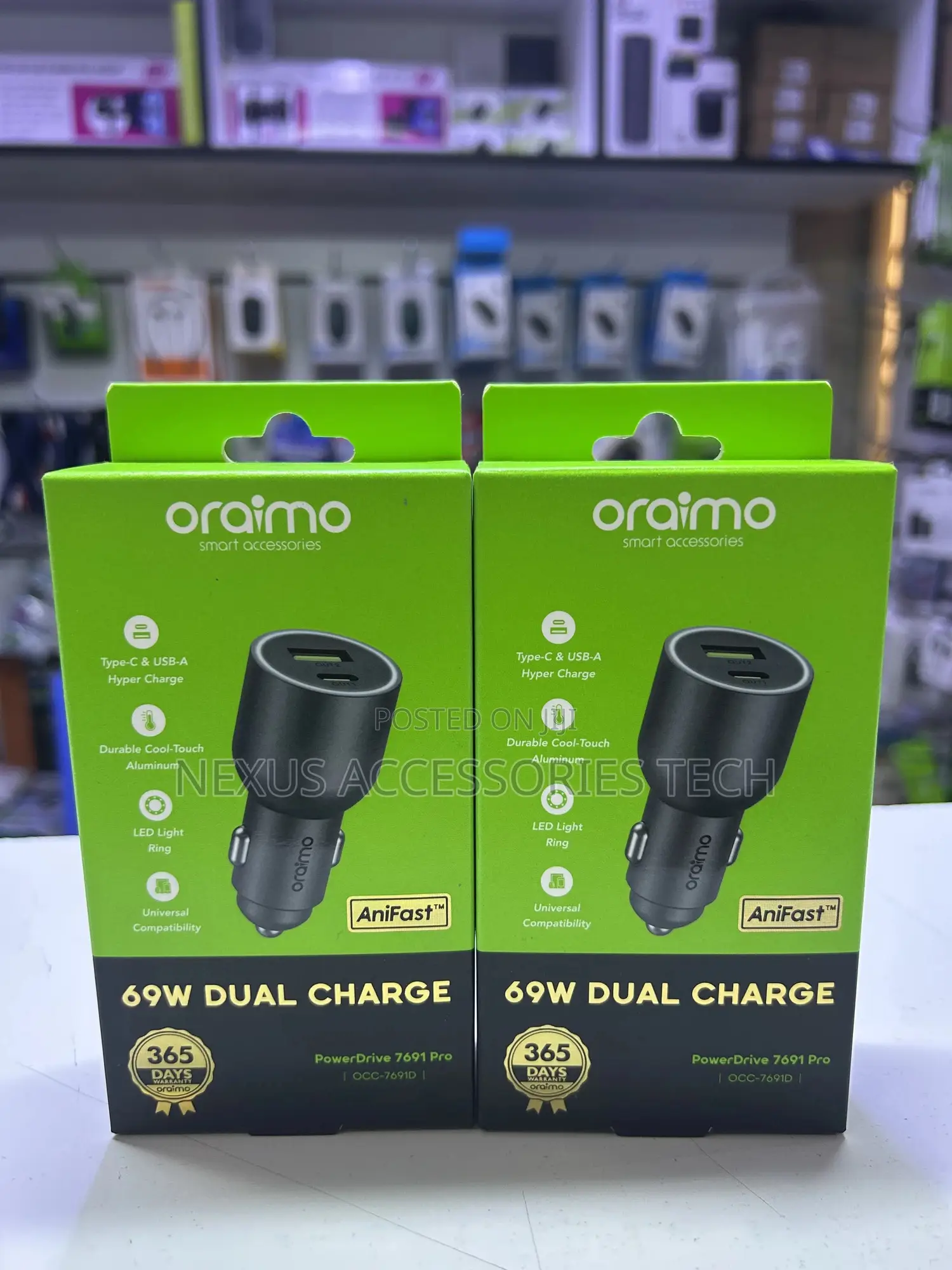 Oraimo Powerdrive 7691 Pro – Dual Port Fast Car Charger