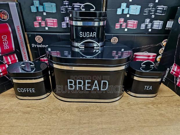 *Unique and Elegant Bread Storage Bin With 3pcs Canisters* - thumbnail 6