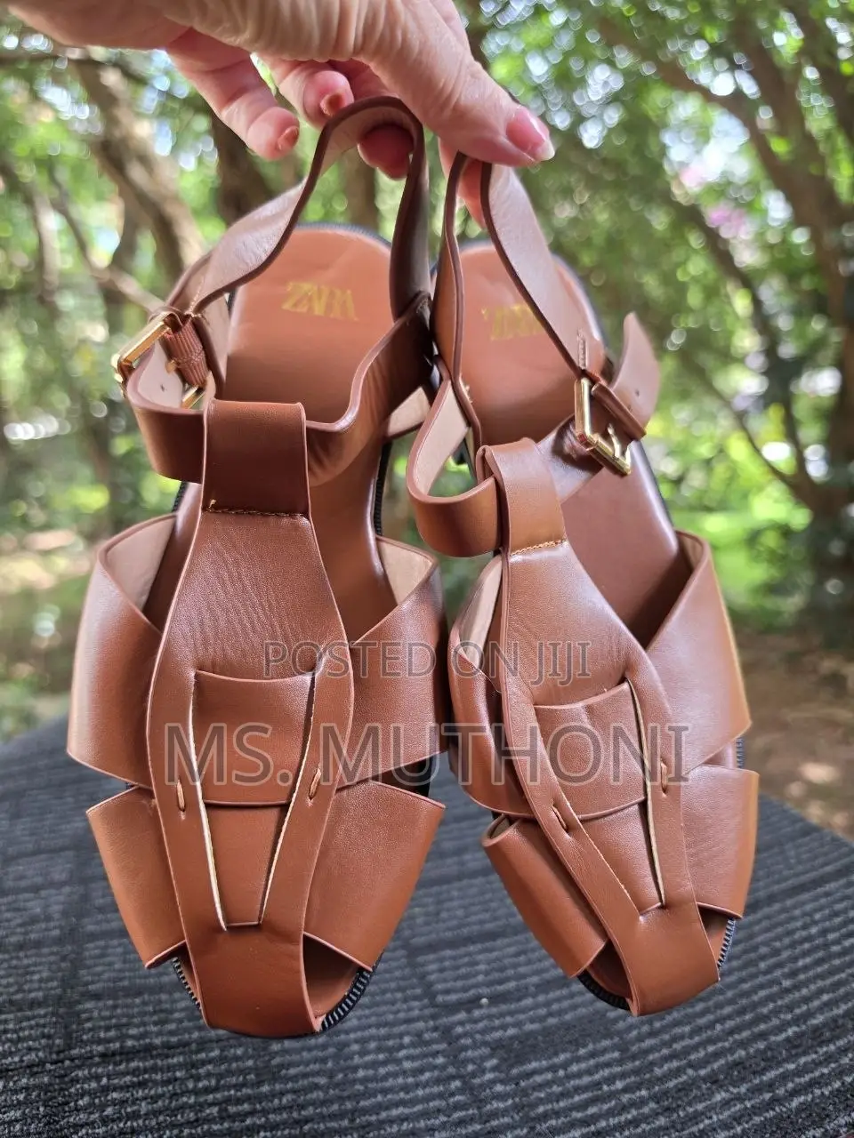 Zara Soft Leather Ladies Caged Fisherman Sandals.