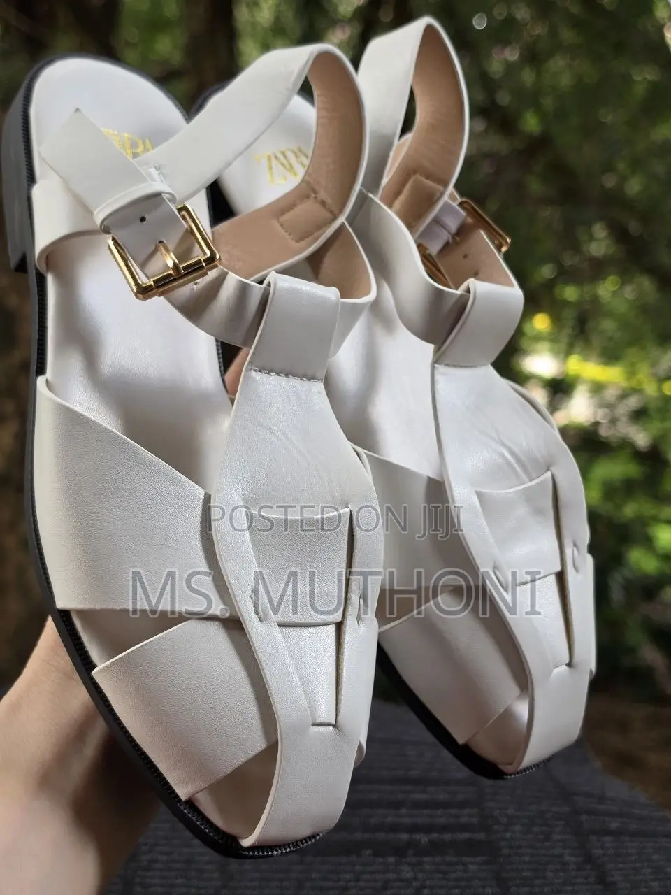 Zara Soft Leather Ladies Caged Fisherman Sandals.