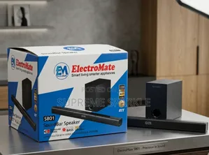 Electromate Sb01 Soundbar Speaker System With a Wired Subwoofer.