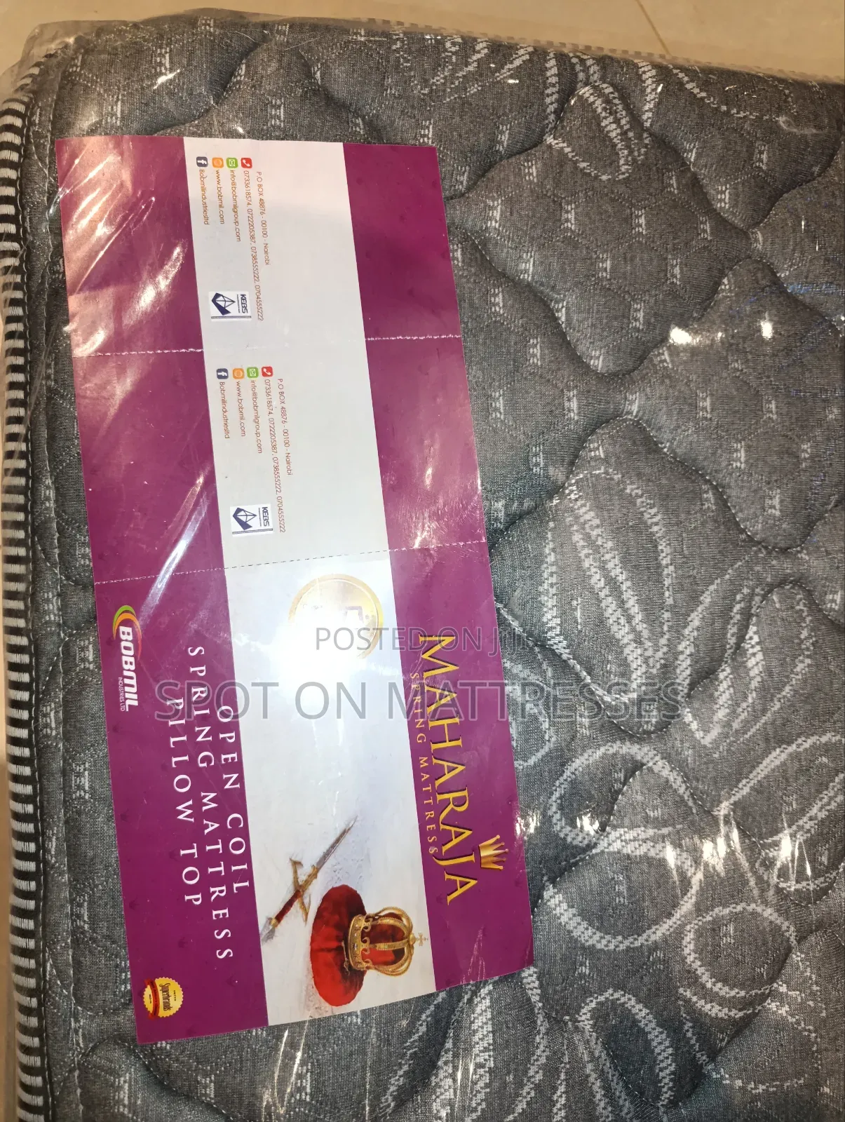 King-Sized 6x6x10 Bobmil Maharaja Orthopedic Spring Mattresses