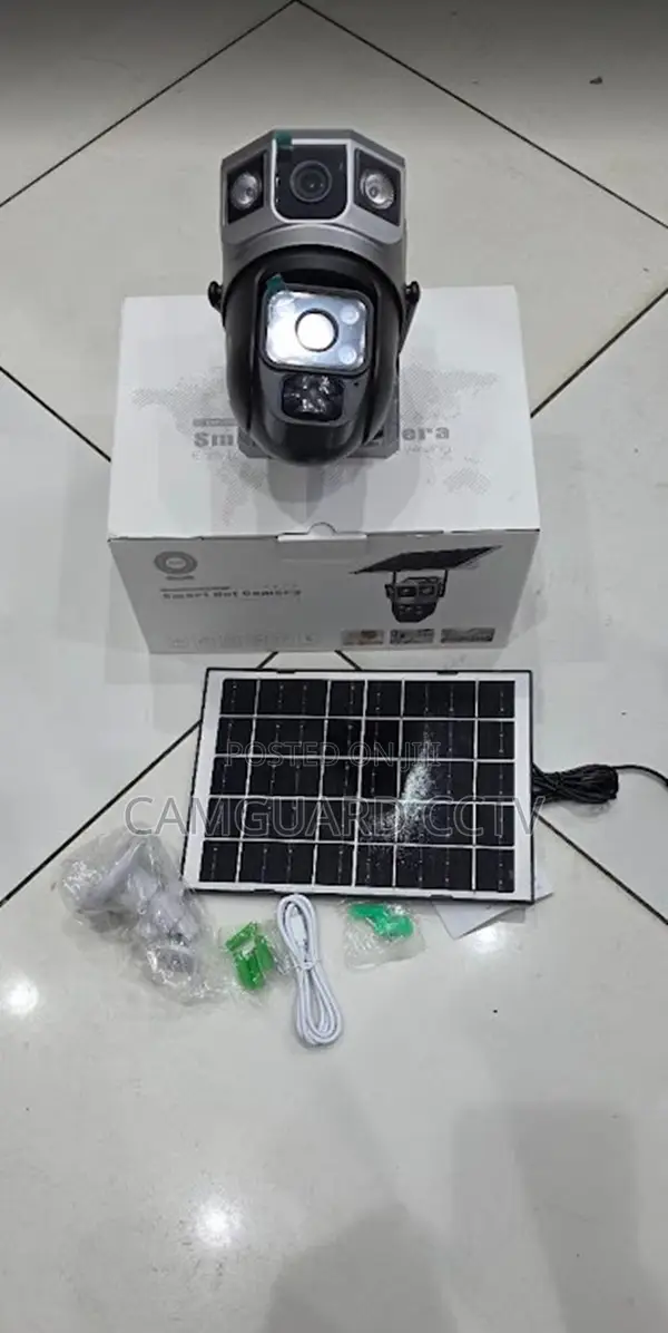 V380 Solar Charging With Buildin Battery 4g Dual Lens Camera