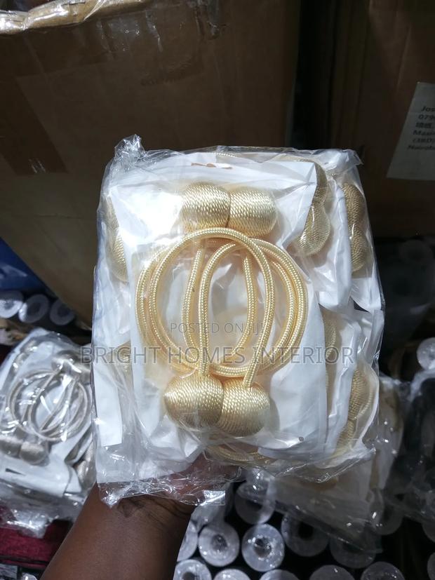 Beige Magnetic Curtain Holders - main view