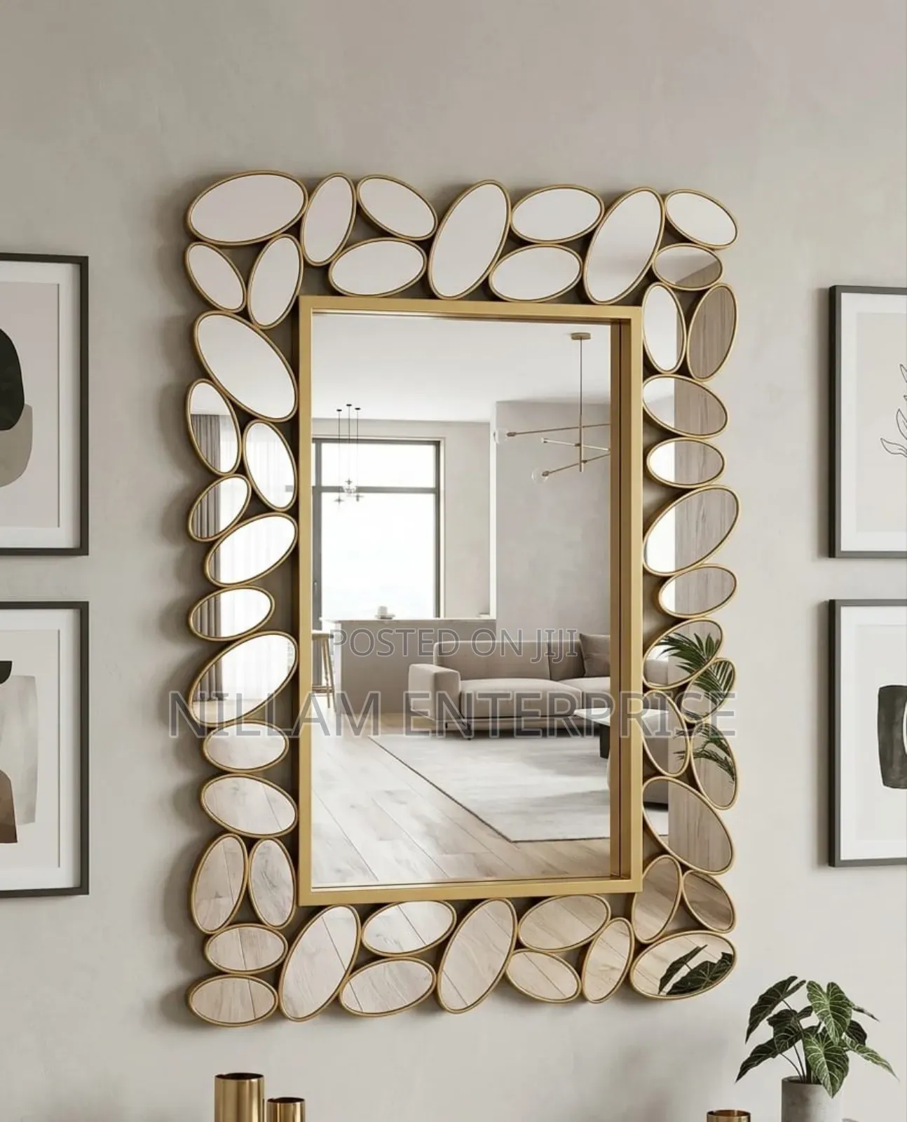 Elegant Gold Decorative Mirror (Big Size)*
