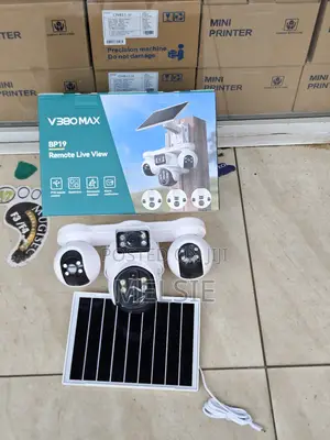 4g Sim V380 Max Camera | 4 Lens 3 PTZ Outdoor Solar PTZ Camera