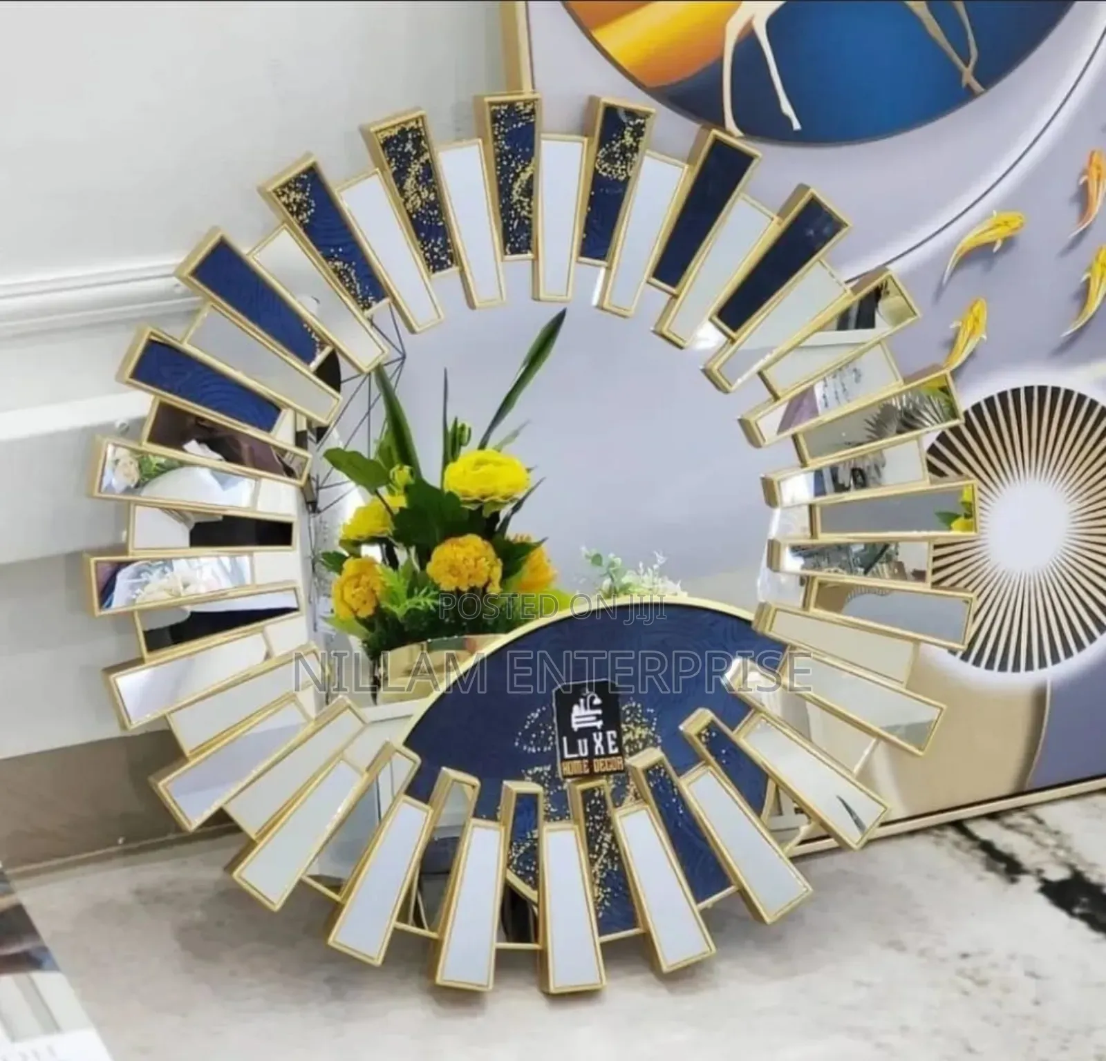 Sunburst Round Luxury Wall Decor Mirror*