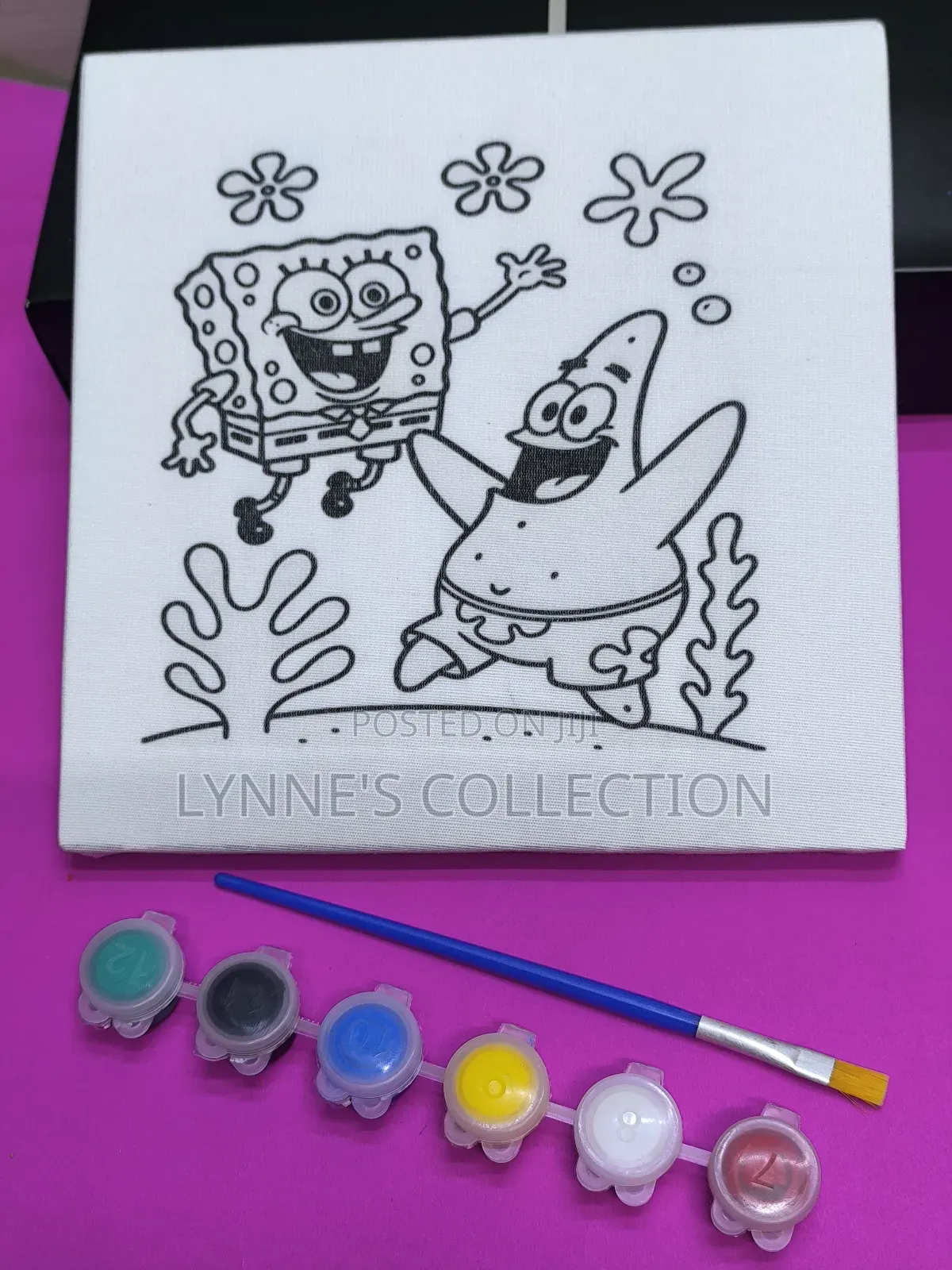 Canvas, Paints, Paint Brush