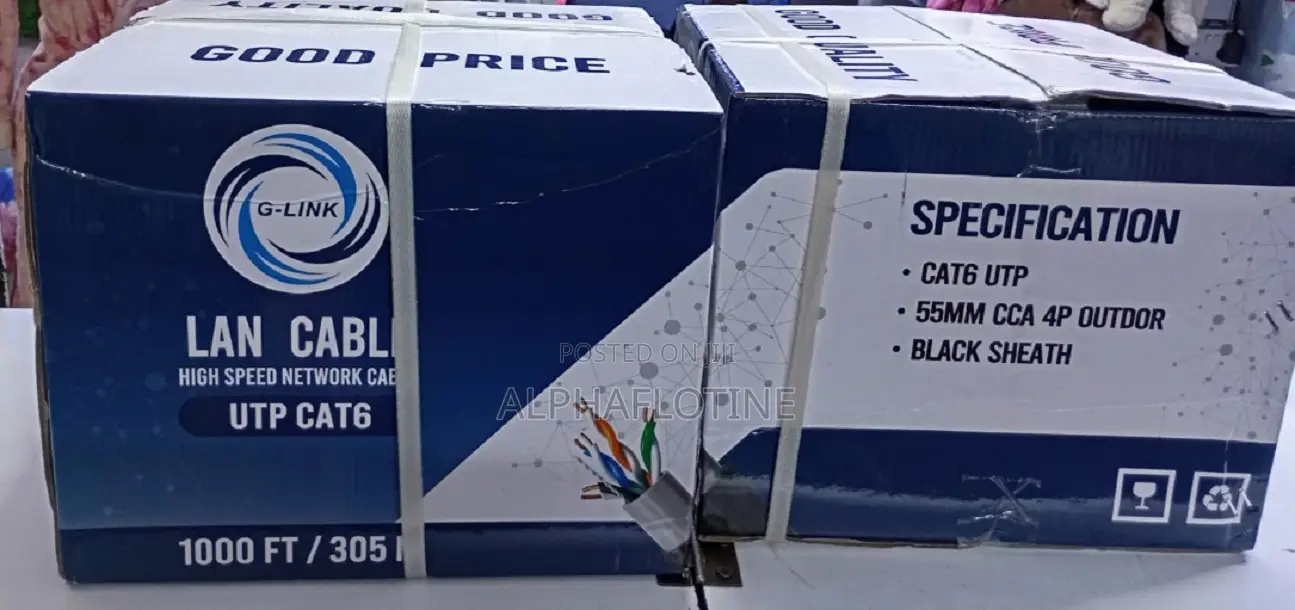 305m G-Link Lan Cable Highspeed Networking Cable Utp Cat.6 Blacksheath
