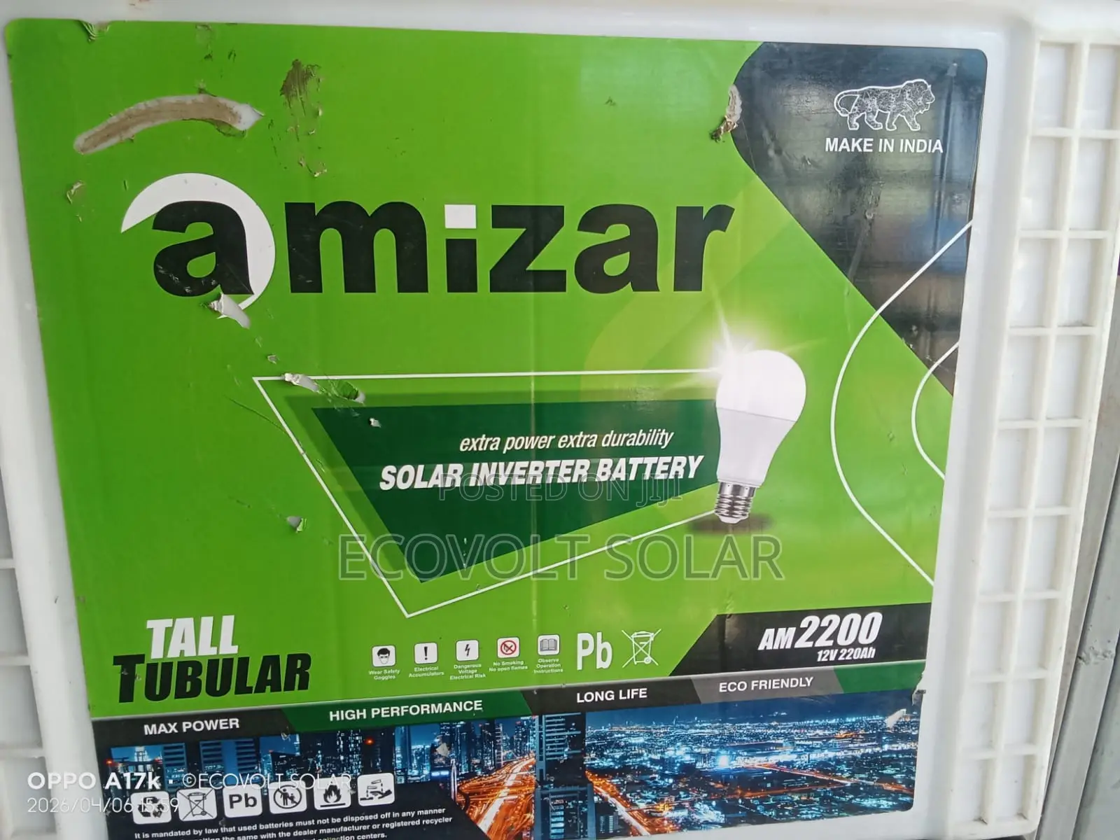 Amizar 12v 220ah Tubular Acid Battery