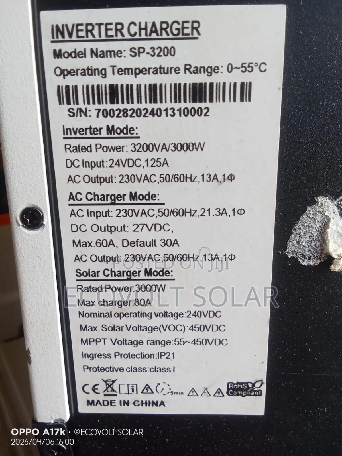 3.2kw 24v Amizar Hybrid Inverter