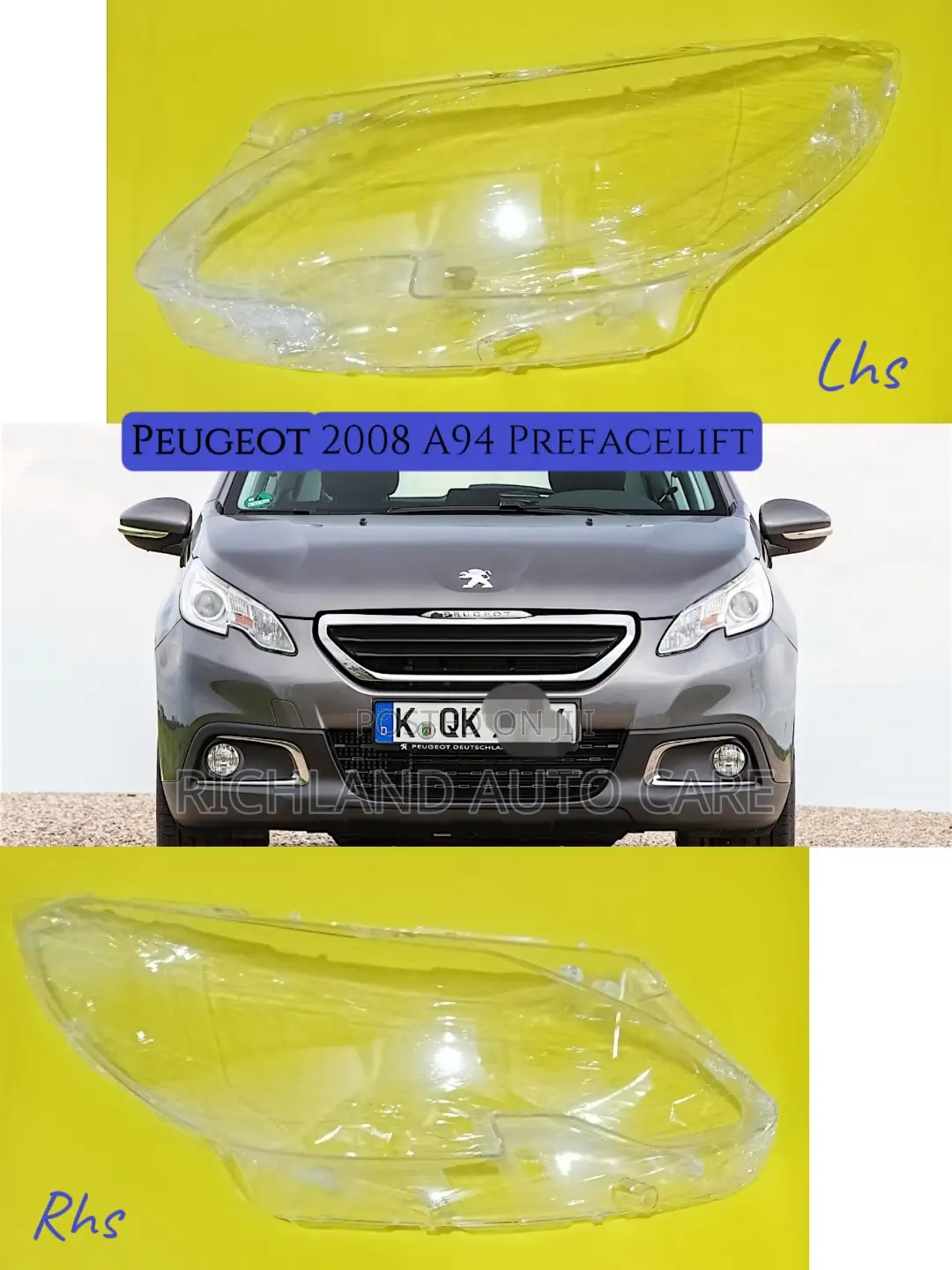 Headlamp Lens Cover Peugeot 208, 504, 2008, 3008