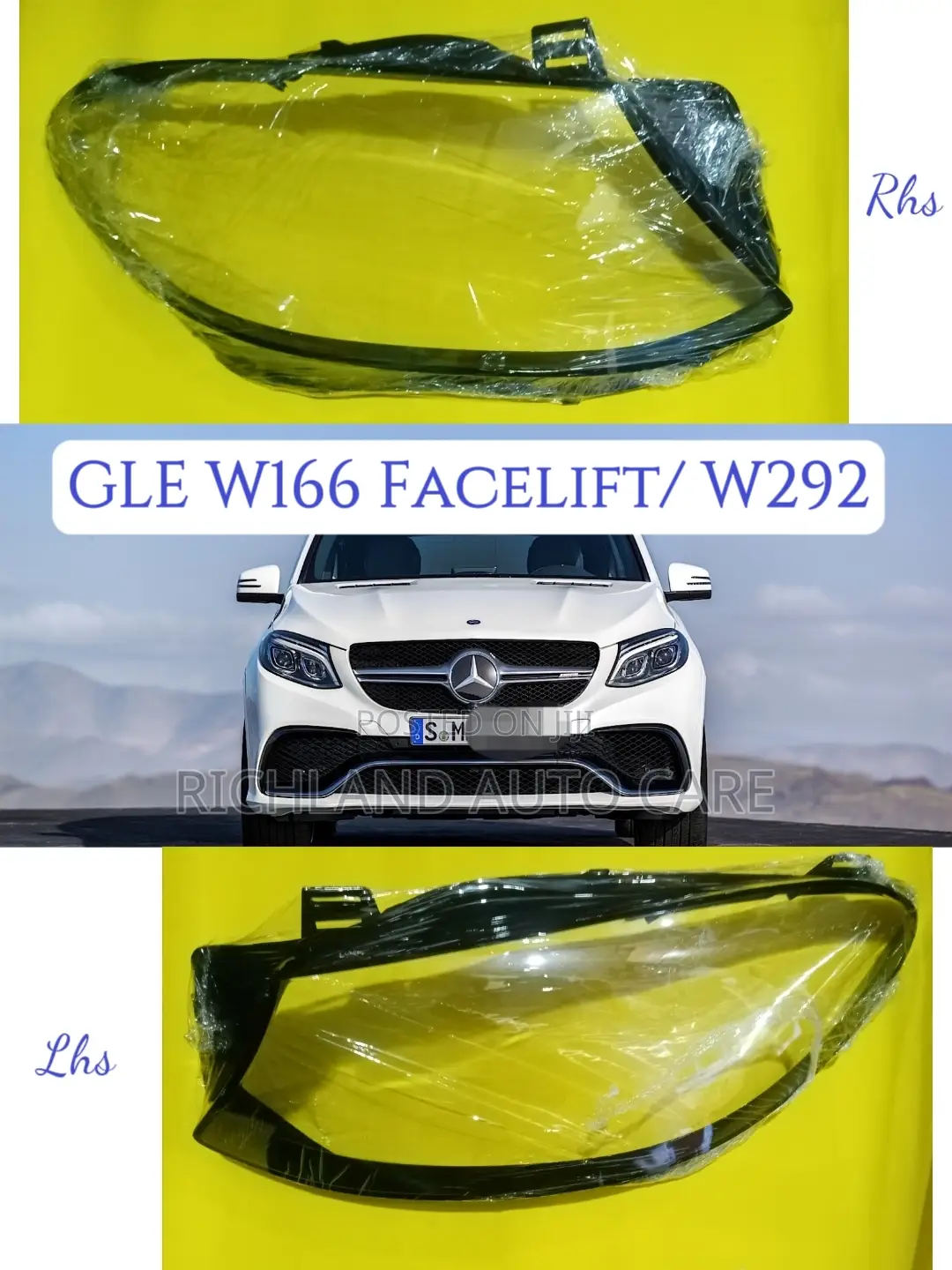 Headlamp Lens Cover Mercedes Benz Ml GLC Gle W166 W167 W253