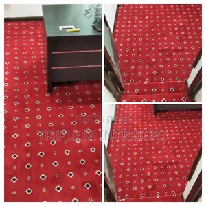 Tuffed Quality Red Diamond Wall to Wall Carpet