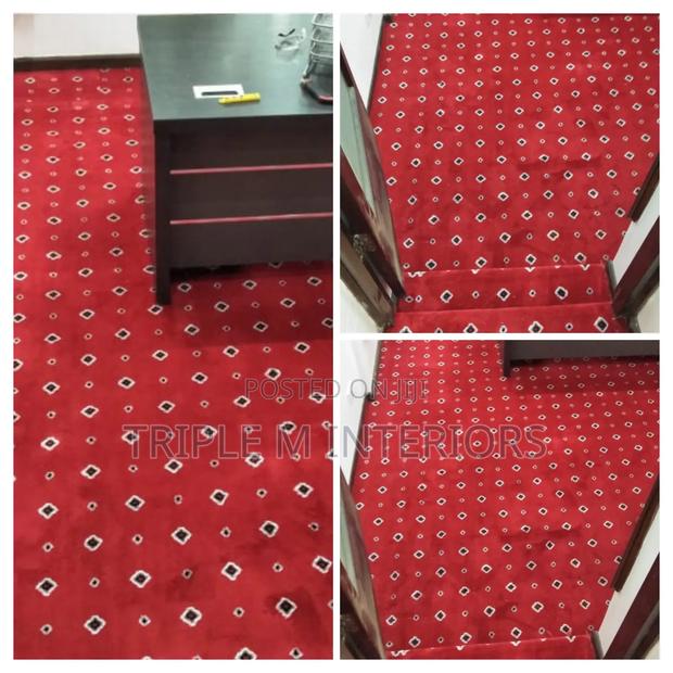 Tuffed Quality Red Diamond Wall to Wall Carpet - main view