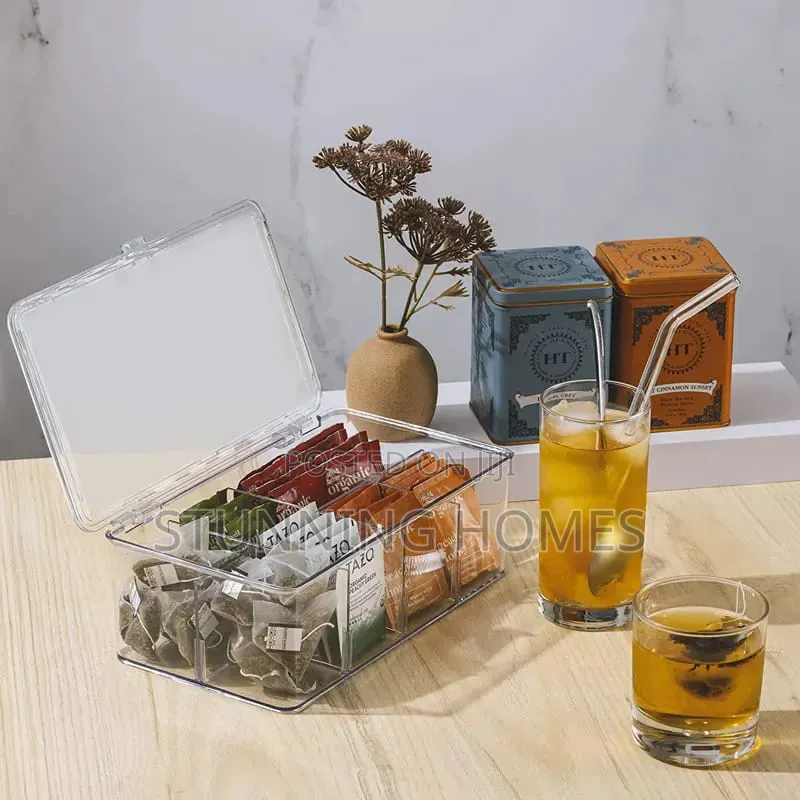 Partitioned Acrylic Teabags Organizer