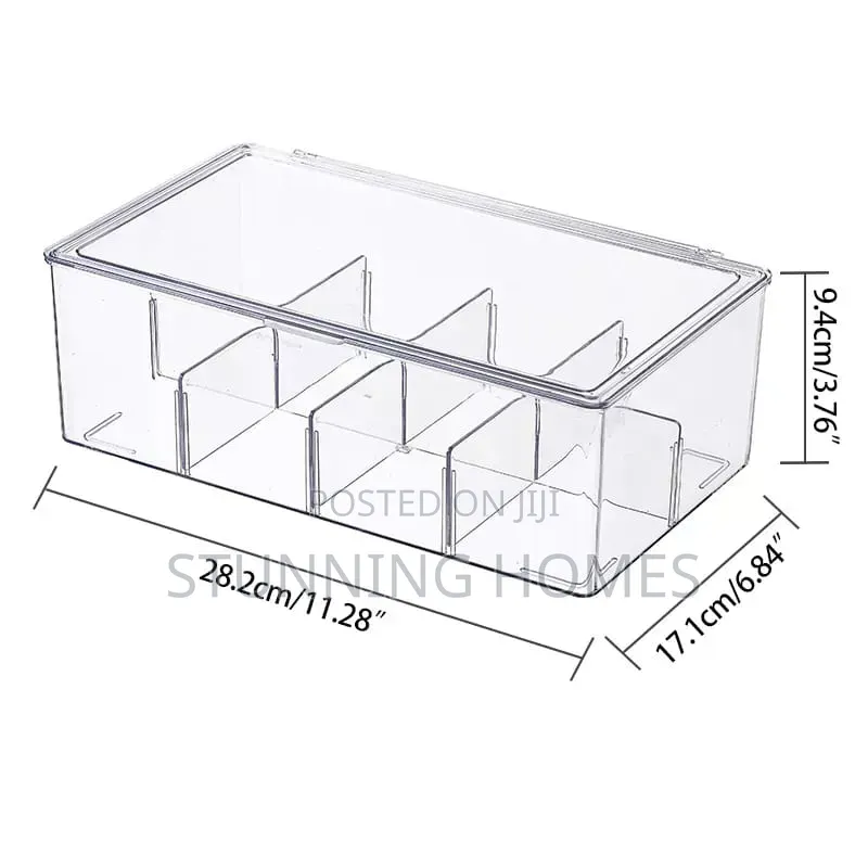 Partitioned Acrylic Teabags Organizer