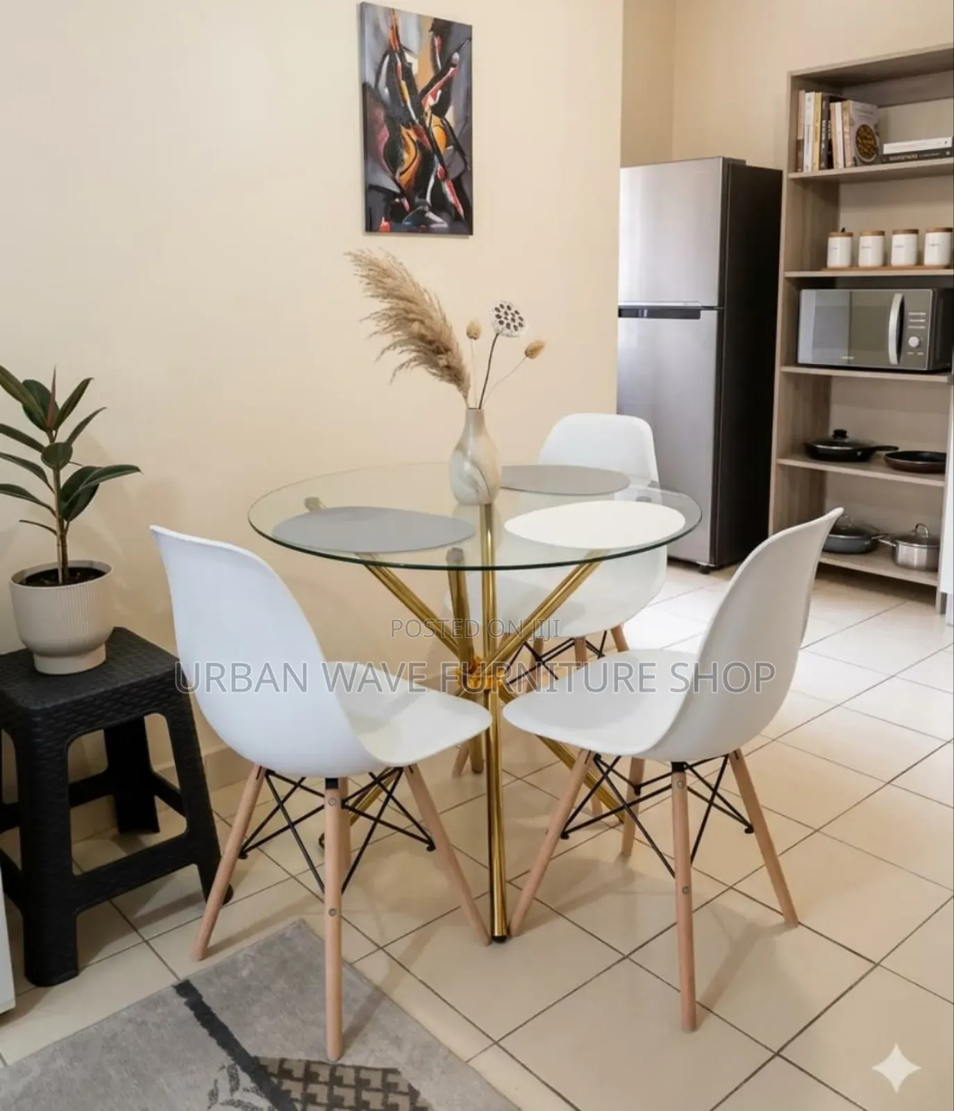 Gold Stand Transparent Round Coffee Tables