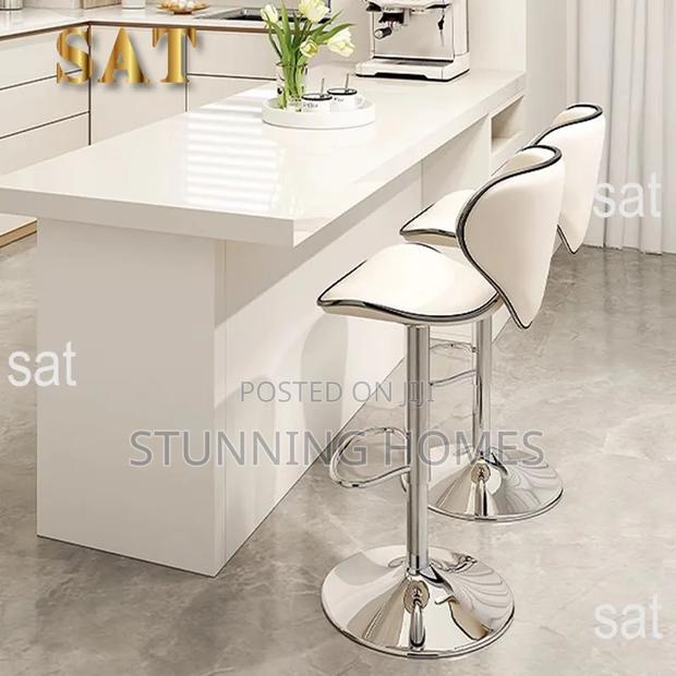 Adjustable Leather Seat Bar Stools - thumbnail 3