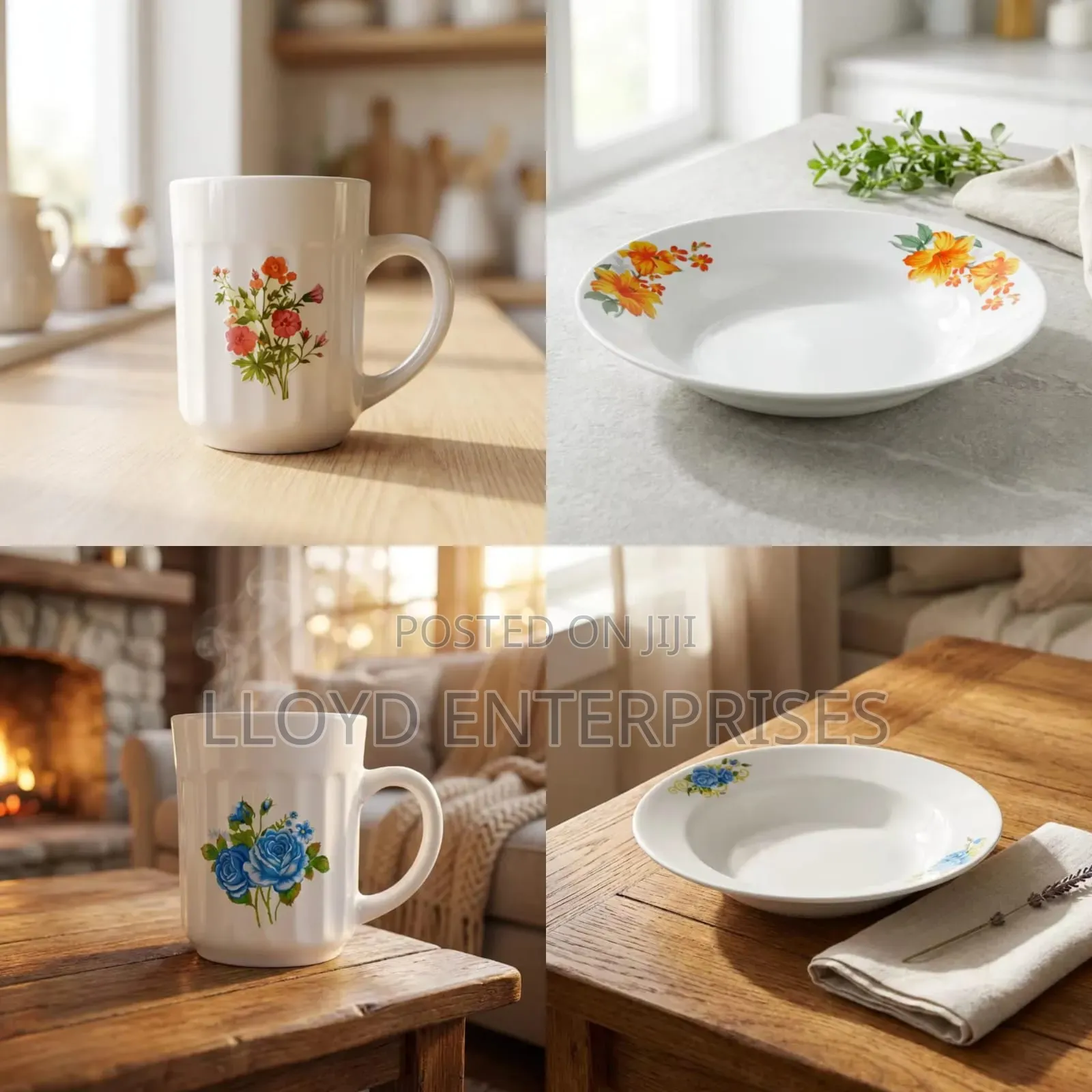6pcs Plates 6pcs Cups Combo