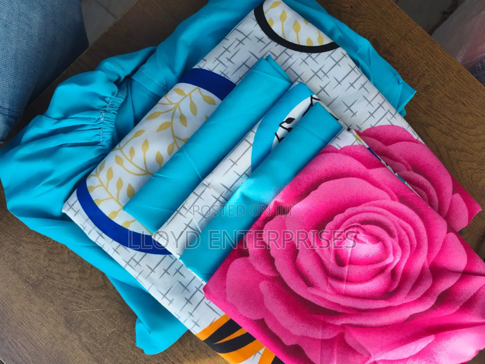 6pcs Fitted Sky Blue Bedsheets