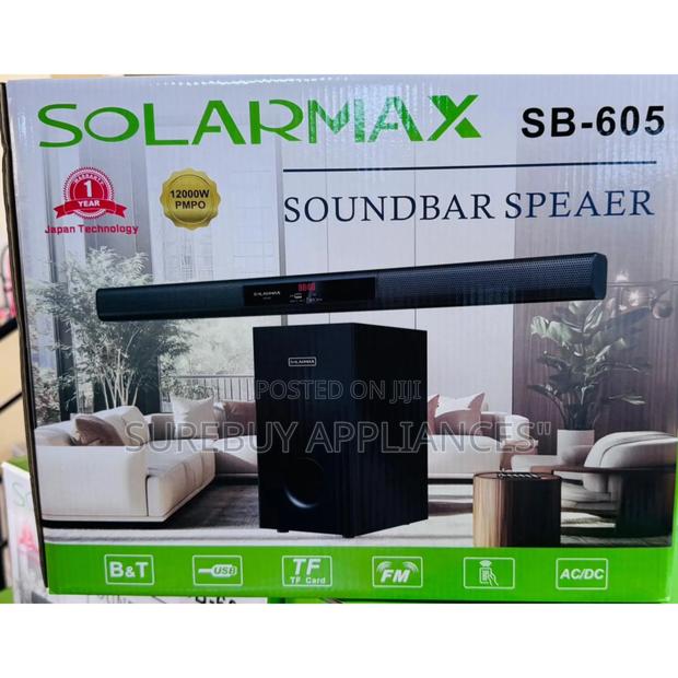 Solarmax 2.1 Channel Soundbar Speaker System With Subwoofer