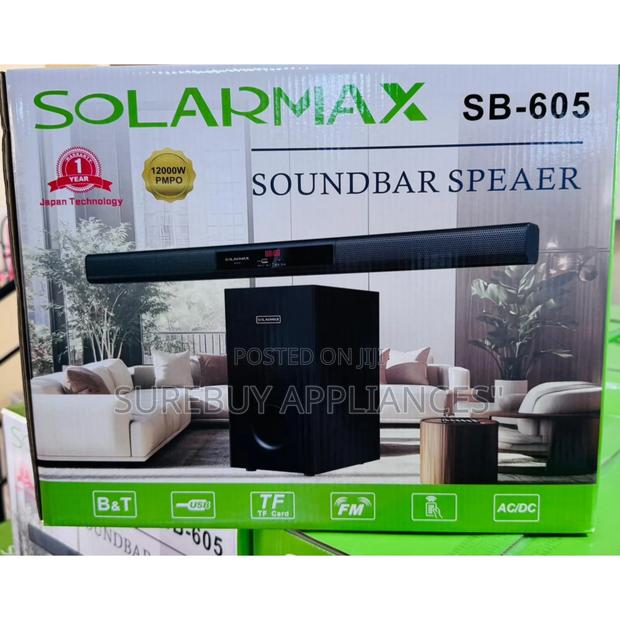 Solarmax Sb-605 2.1ch Multimedia Soundbar Woofer System With Usb/Fm