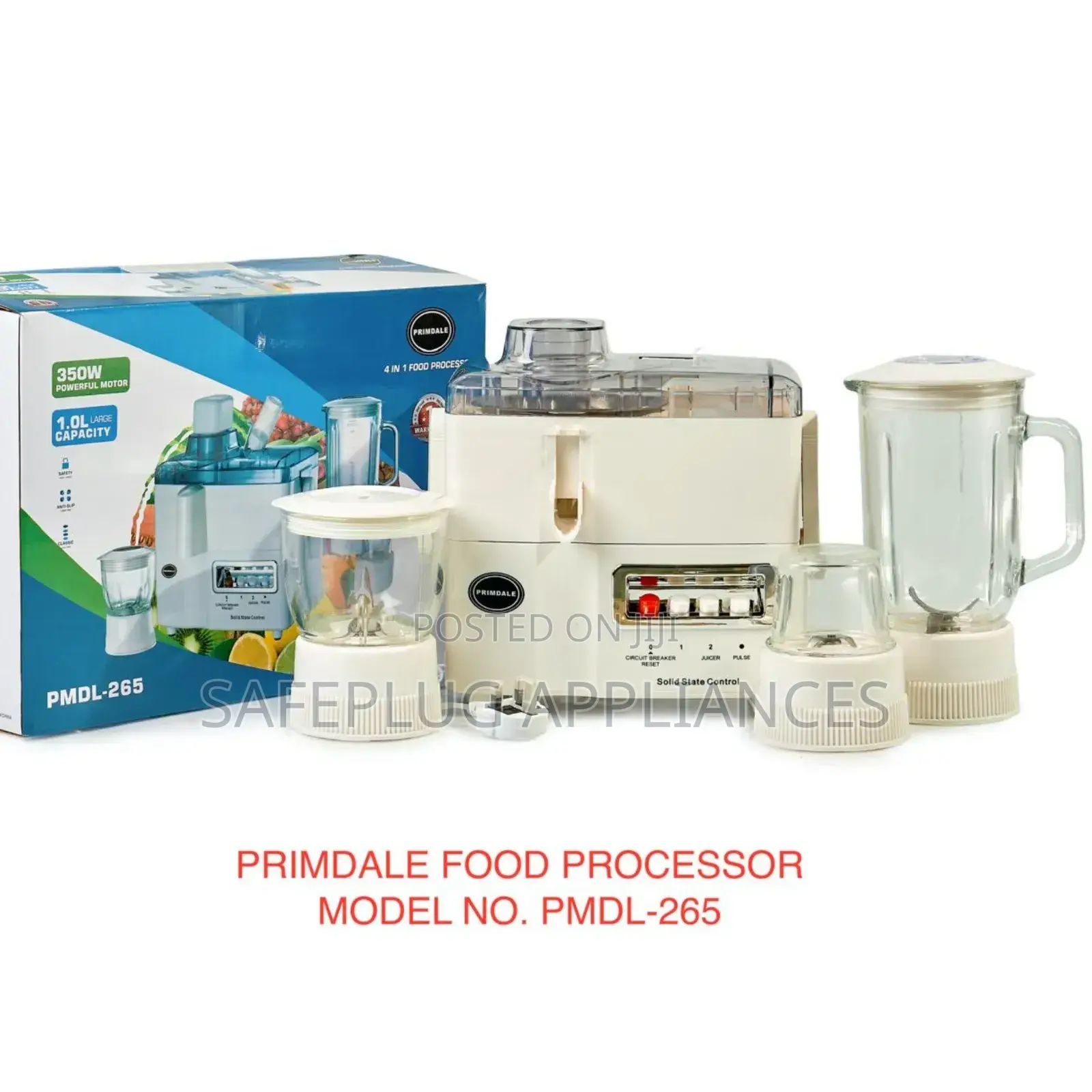 Primdale 4in1 Juicer Machine With Blender, Grinder Mixer Combo