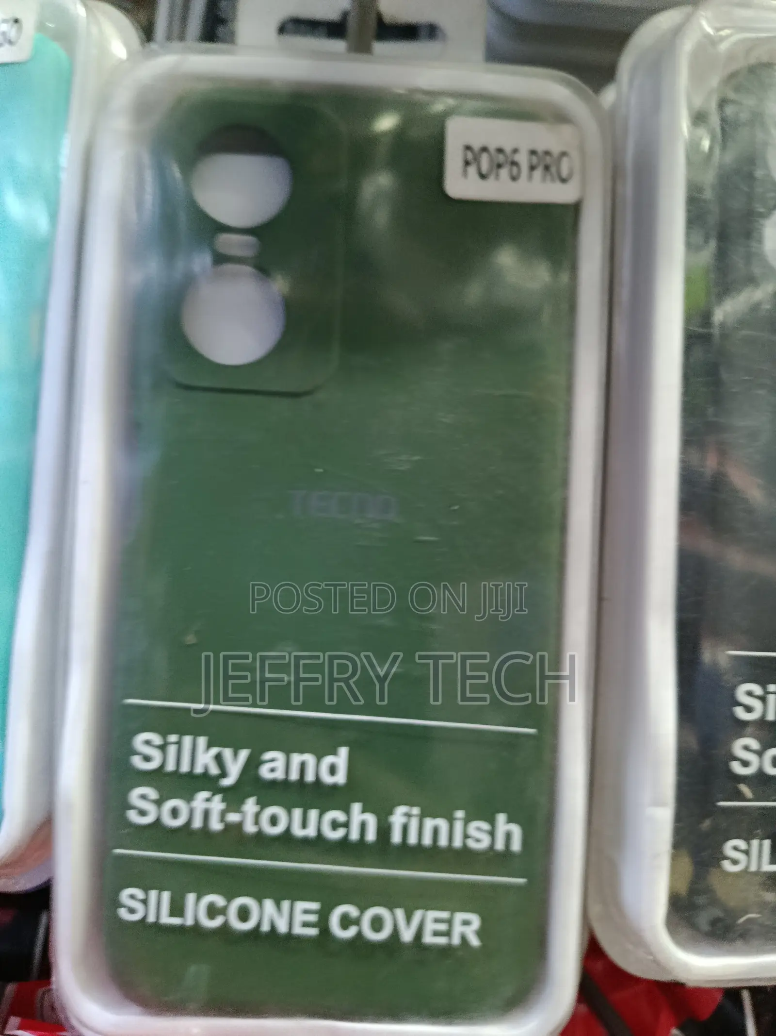 Green Silicone Phone Case for the Tecno Pop 6 Pro Smartphone.
