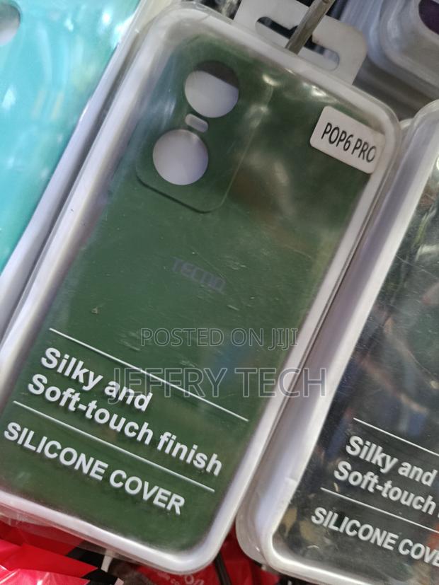 Green Silicone Phone Case for the Tecno Pop 6 Pro Smartphone. - thumbnail 2