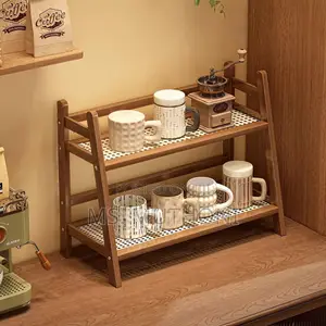 Wicker Style Bamboo Countertop Storage Rack.