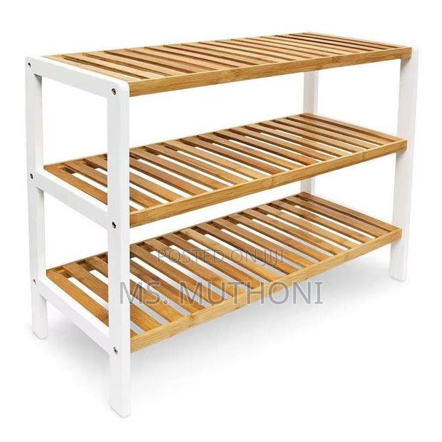 Versatile 3 Layer Natural Bamboo Shoe Rack/ Storage Organizer - thumbnail 6