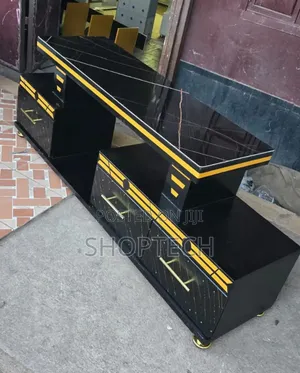 Executive Tv Stand With Marble Coating and Light