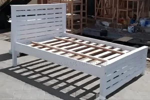 4*6 Modern Slatted Wooden Bed Frame – Solid Craftsmanship