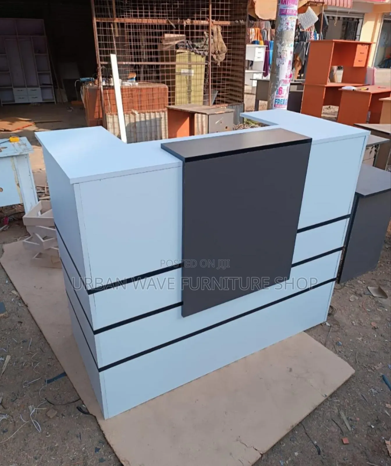 Gray White Welcoming Desk