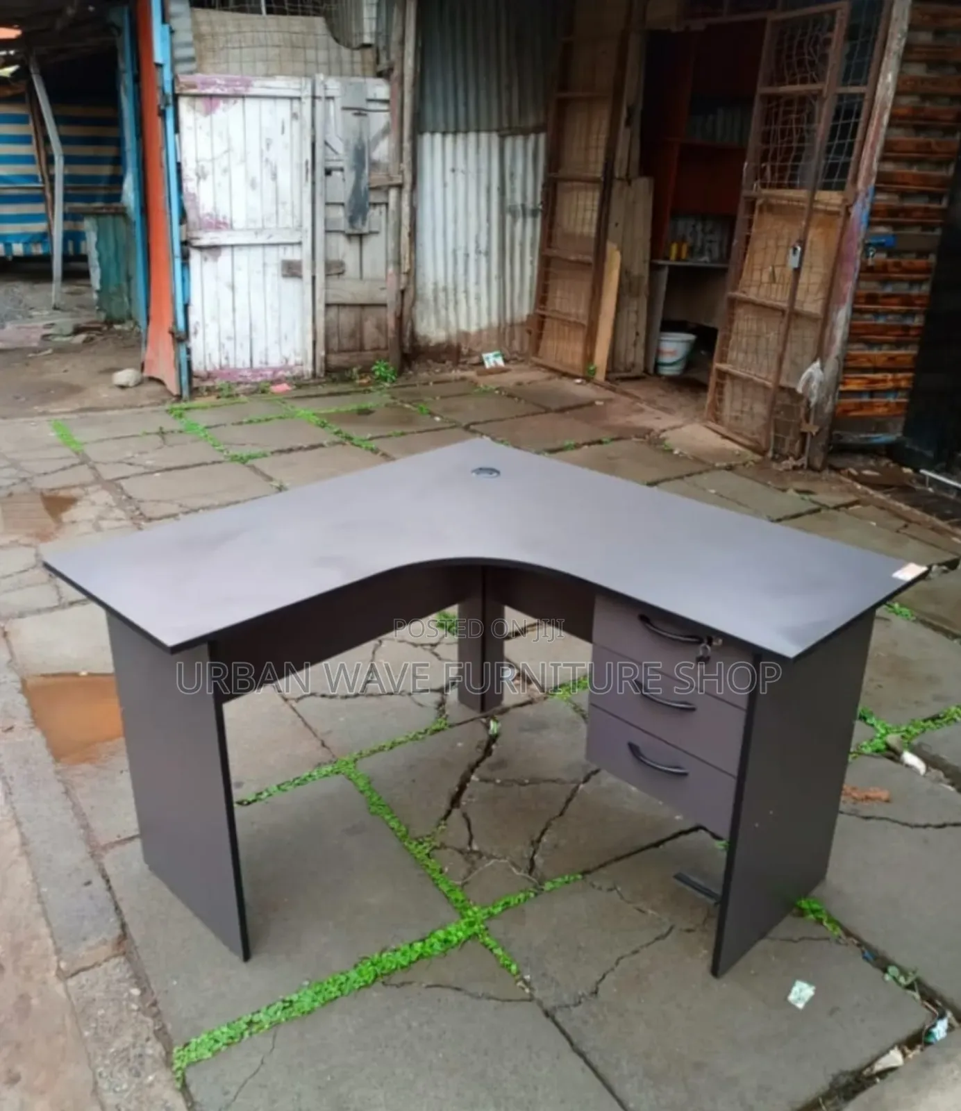 L. Shaped Gray Desk