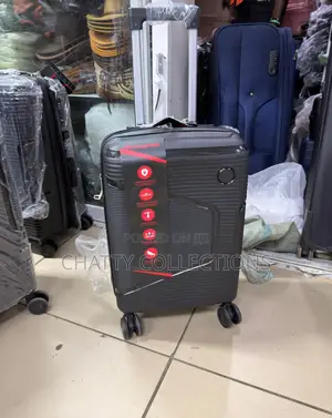 Black Small Size Rubber Unbreakable Suitcase 
Height 48cm