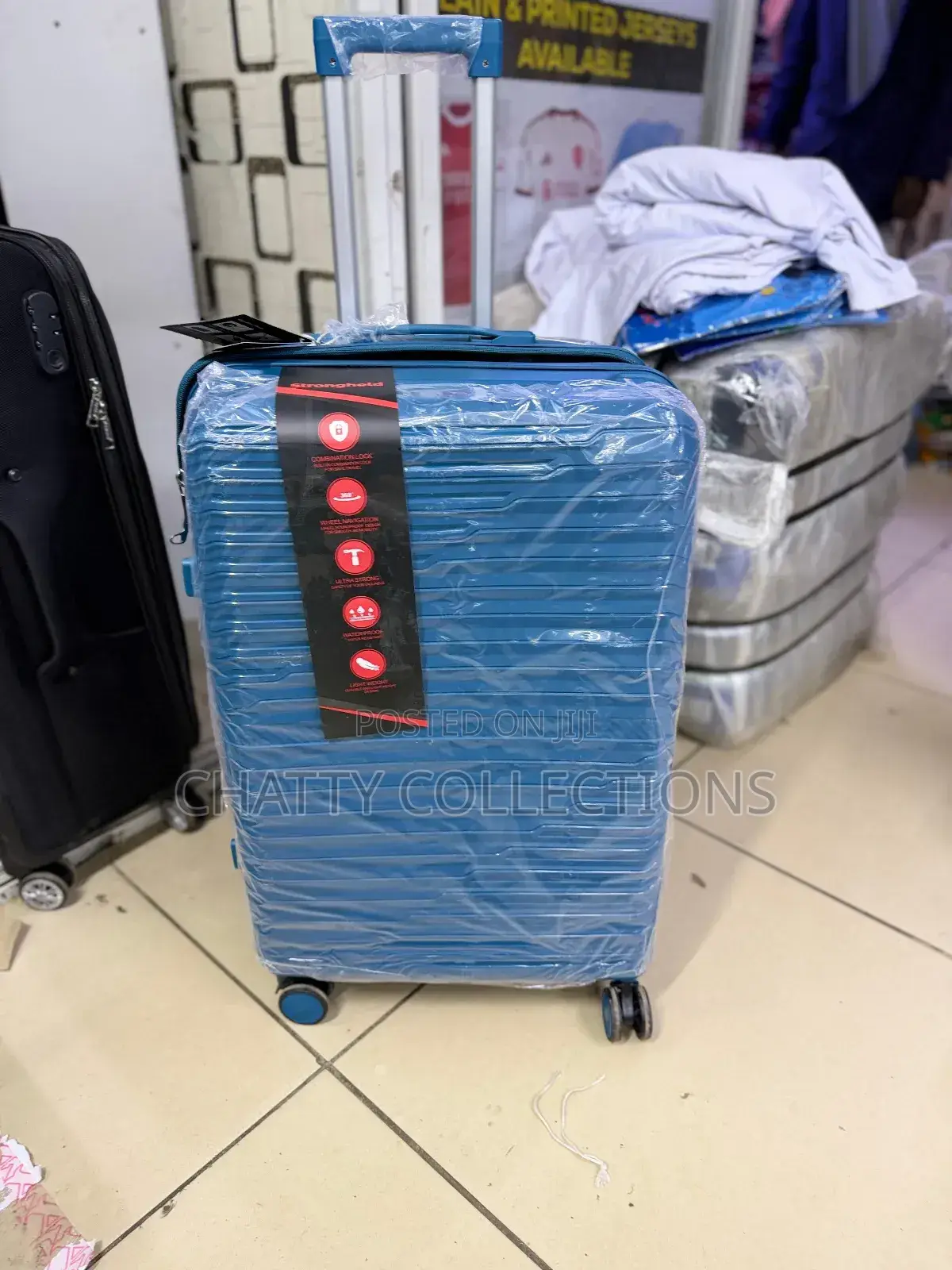 Turquoise Medium Rubber Suitcase Height 69cm